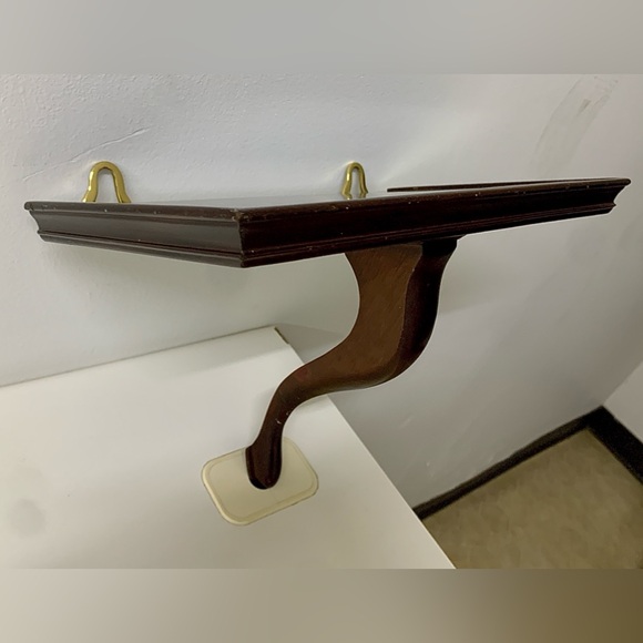 Vtg Virginia Metalcrafters Colonial Williamsburg Mahogany Chippendale Wall Shelf - Picture 5 of 16